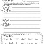 Free Printable Rhyming Words Practice Worksheet For Kindergarten   Free Printable Rhyming Words Worksheets
