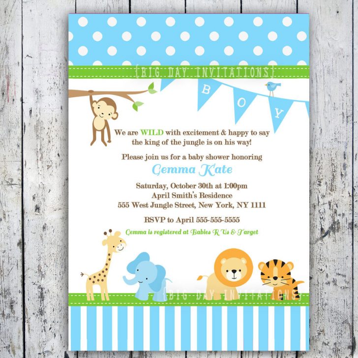 Free Printable Jungle Safari Baby Shower Invitations
