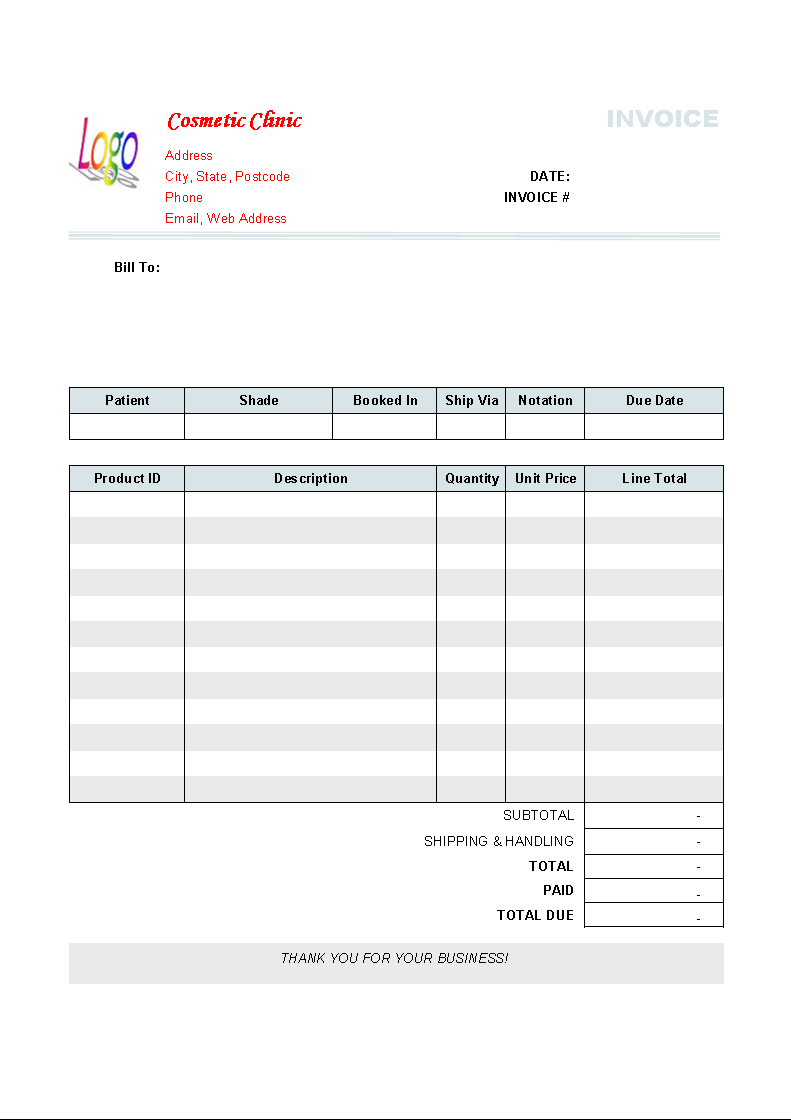 Free Printable Service Invoice Template Free Lawn Service | Invoice - Invoice Templates Printable Free Word Doc