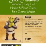 Free Printable Shrek Birthday Party: Invitation, Game, Party Hat   Free Printable Shrek Invitations