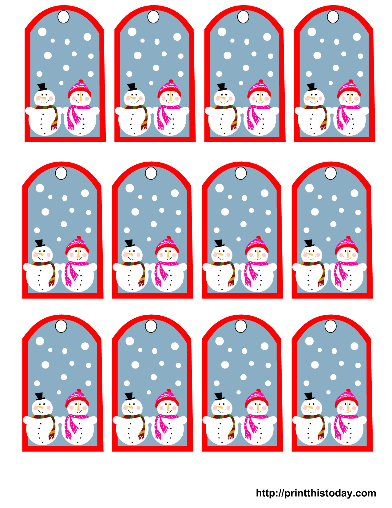 Free Printable Snowman Christmas Gift Tags - Christmas Name Tags Free Printable