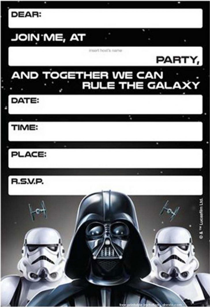 Star Wars Invitations Free Printable