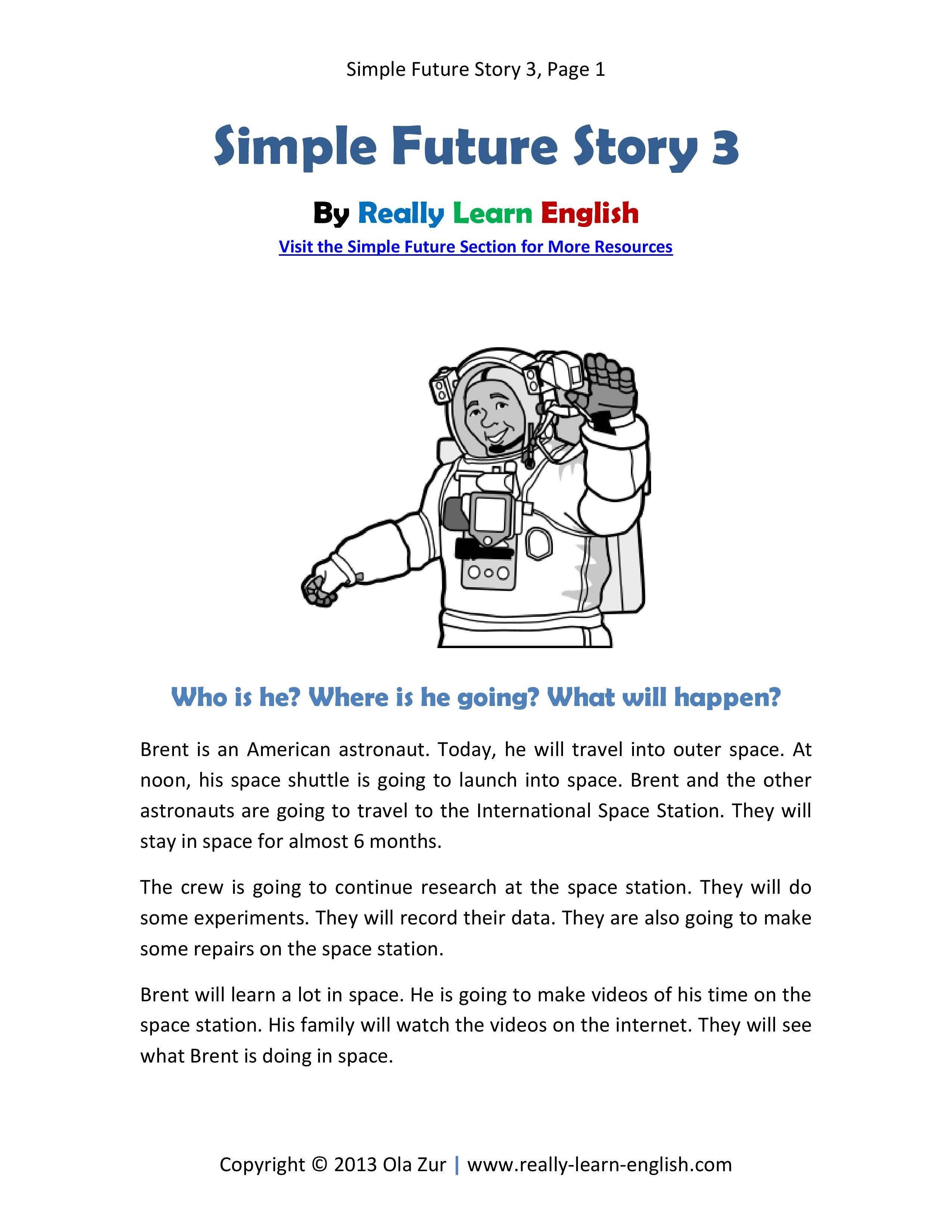 Free Printable Story And Exercises To Practice The English Simple - Free Printable High Interest Low Reading Level Stories