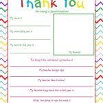 Free Printable Teacher Thank You Note | Educational Fun | Teacher   Thank You Teacher Printables Free