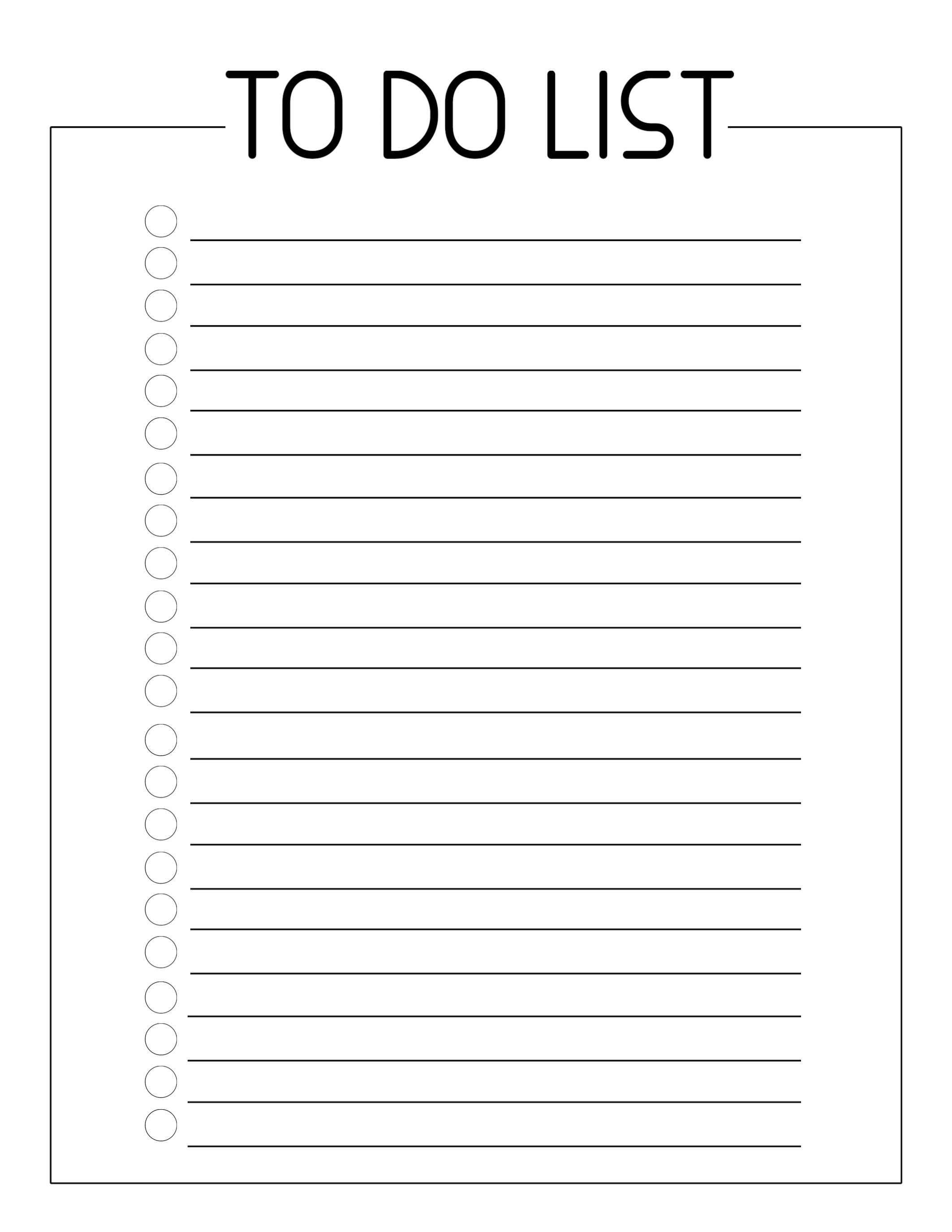 Free Printable To Do Checklist Template - Paper Trail Design - Free Printable List Paper