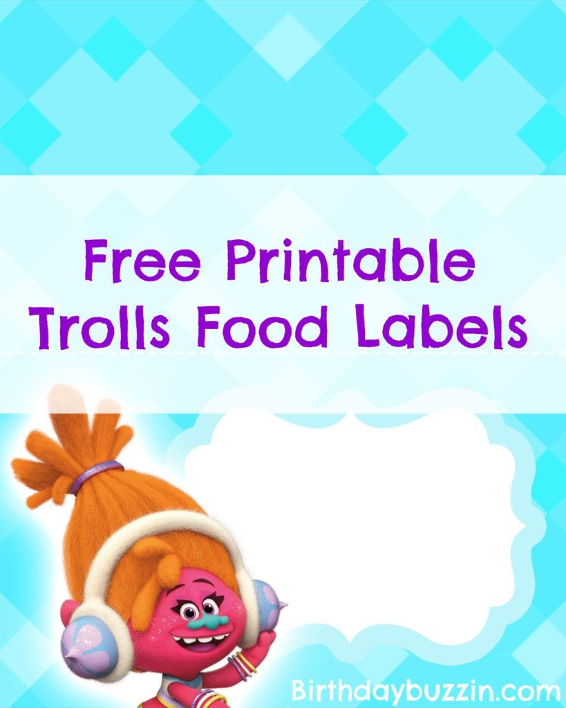 Free Printable Trolls Food Labels | Emis Bday | Trolls Birthday - Free Trolls Photo Booth Props Printable