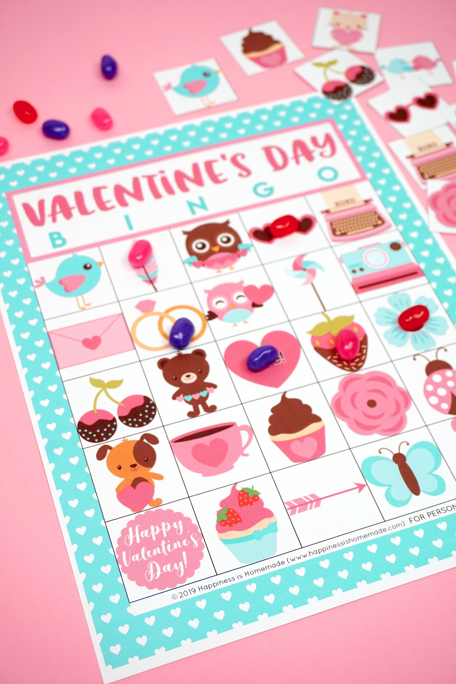 Free Printable Valentine Bingo - Happiness Is Homemade - Valentine Bingo Free Printable