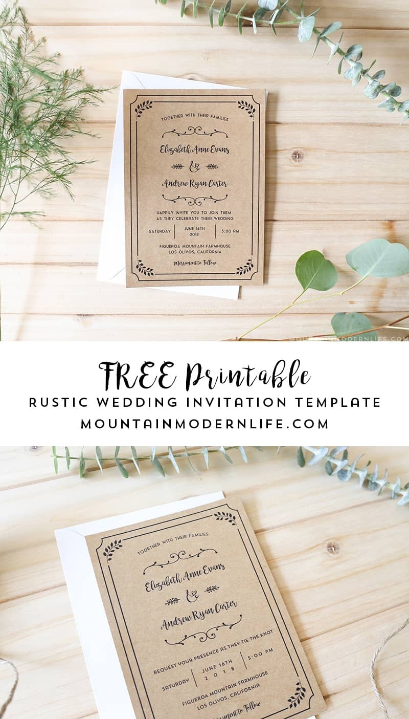Free Printable Wedding Invitation Template - Printable Invitation Templates Free Download