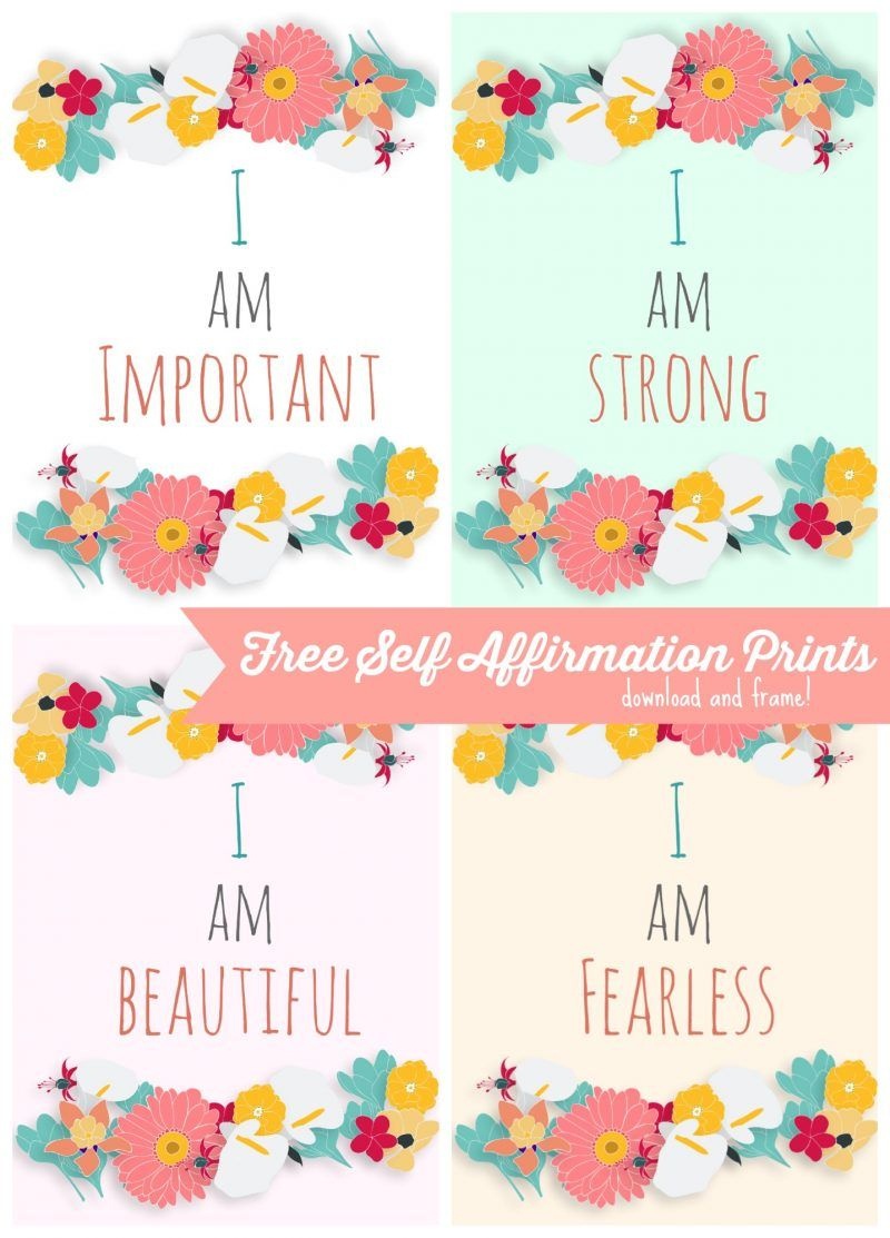 Free Self Affirmation Printables: Print Some Positivity - | Free - Free Printable Affirmation Cards