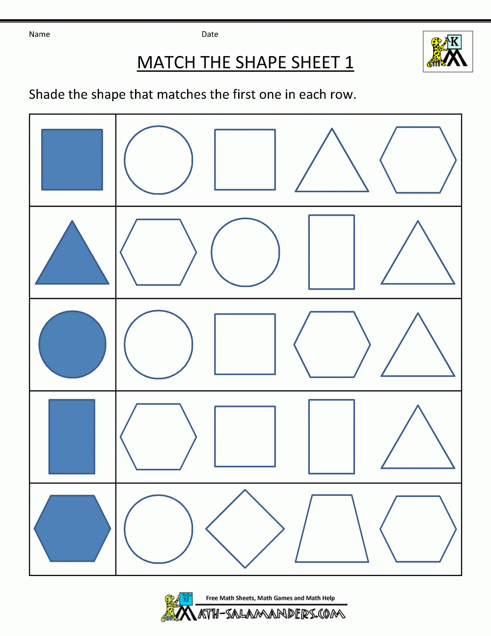 Free Shape Worksheets Kindergarten - Free Printable Shapes Worksheets