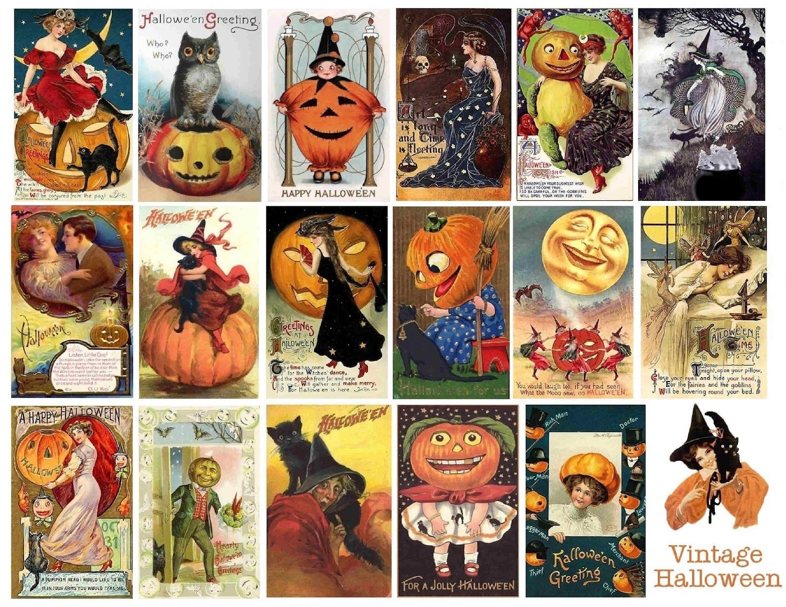 Free Vintage Digital Stamps**: Free Vintage Printable - Halloween - Free Vintage Halloween Printables