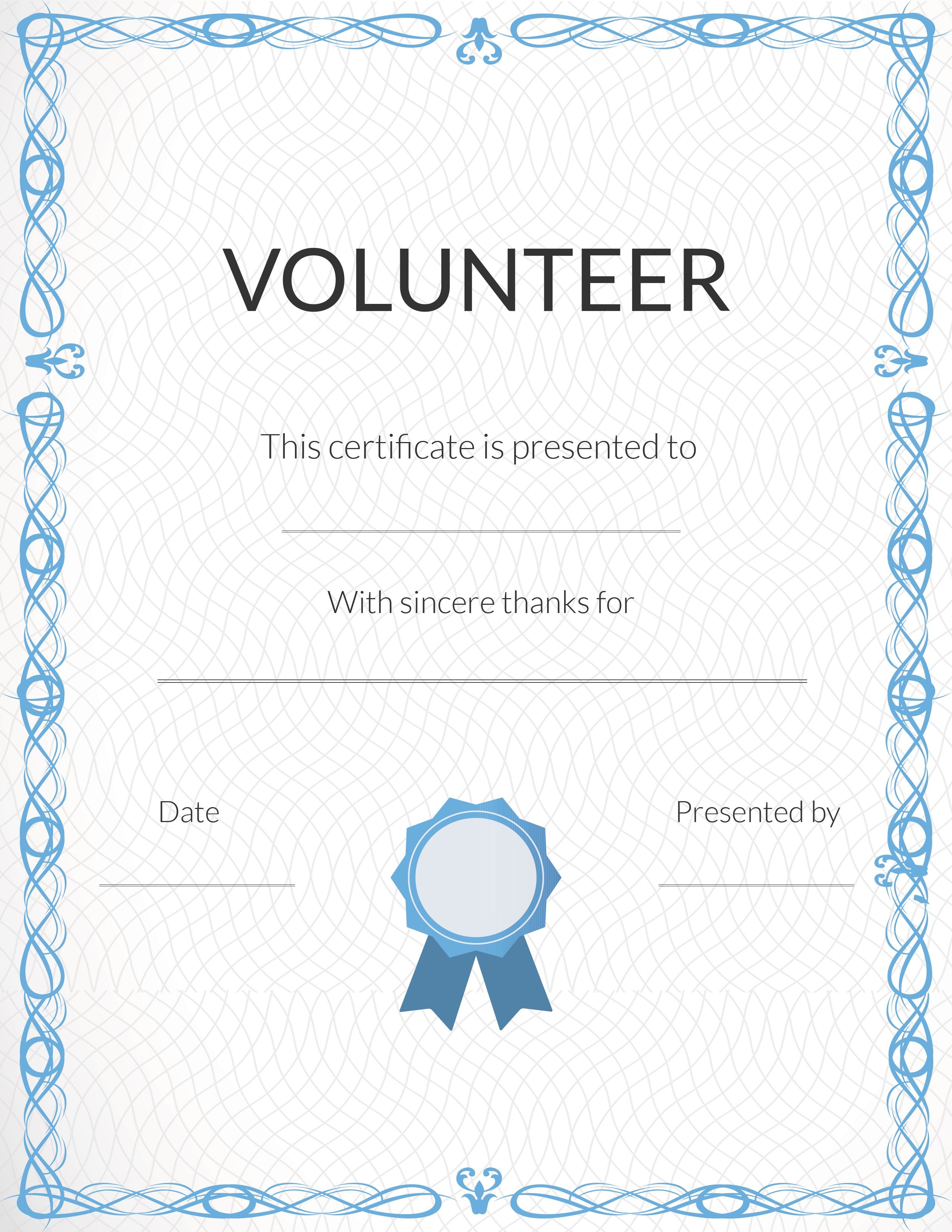 Free Printable Volunteer Certificates Of Appreciation Free Printable