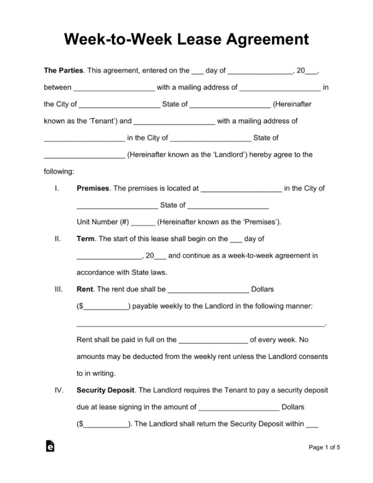 Free Printable Lease Agreement Ny