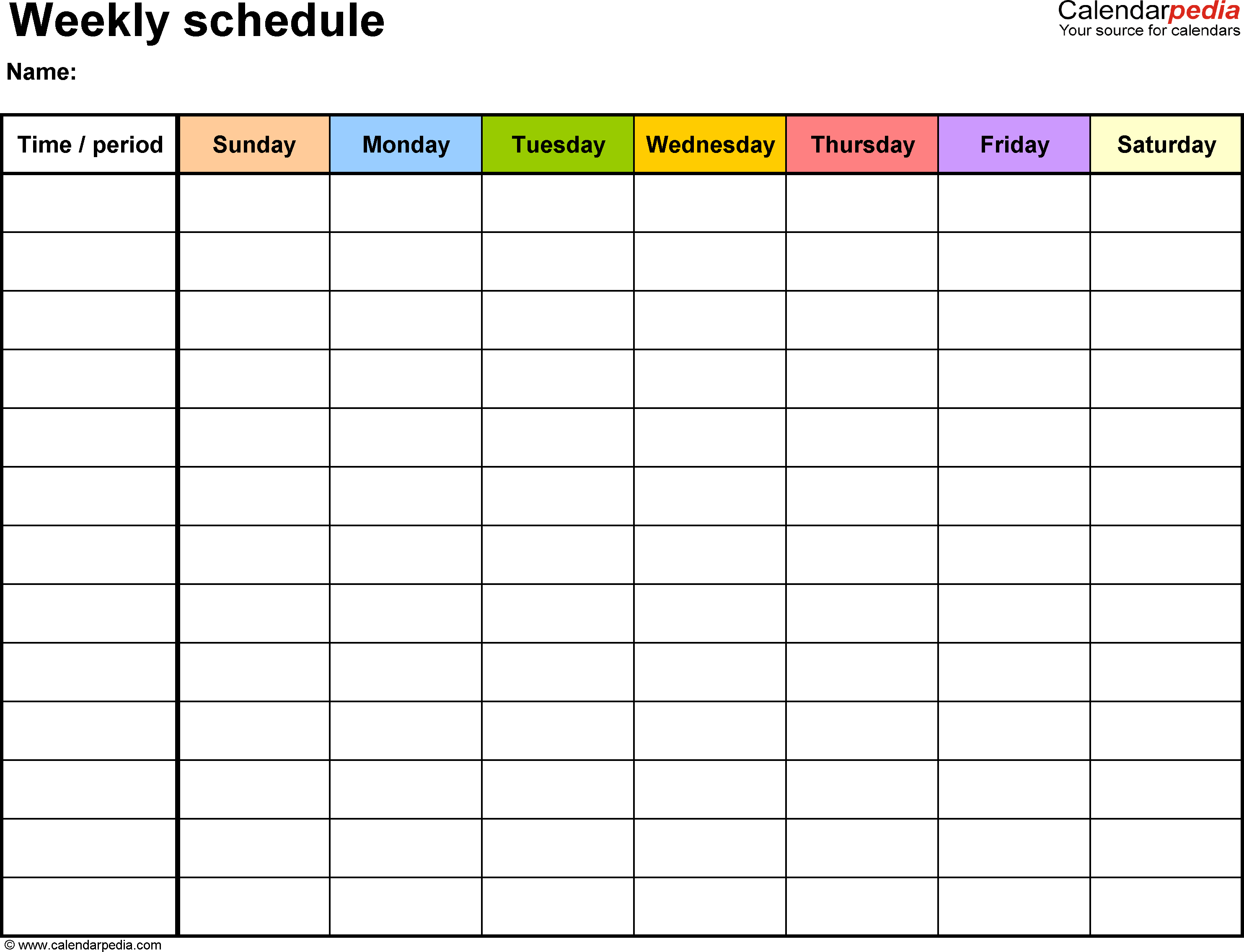 Free Weekly Schedule Templates For Pdf - 18 Templates - Free Printable Schedule