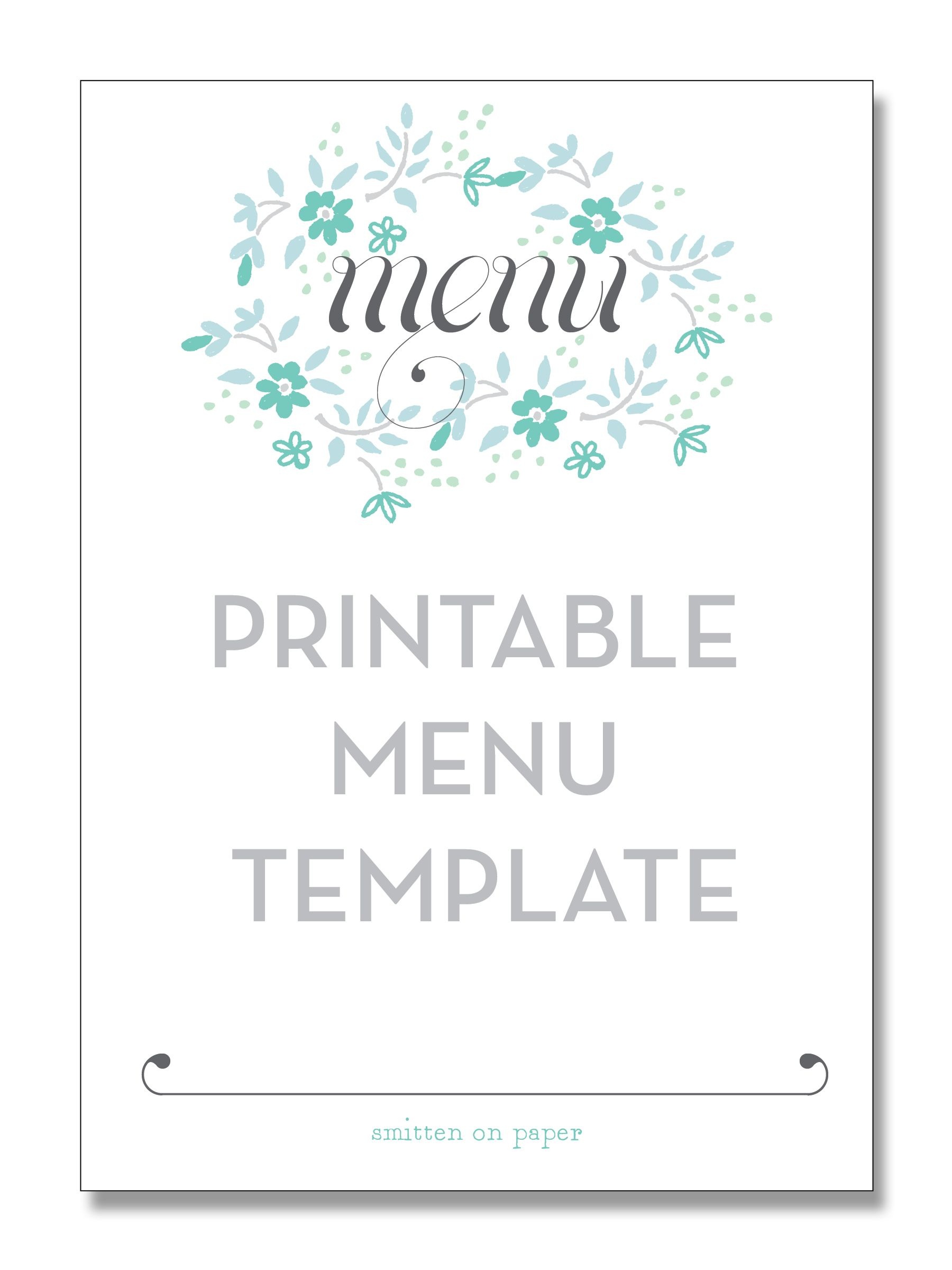 Freebie Friday: Printable Menu | Party Time! | Printable Menu, Menu - Free Printable Drink Menu Template