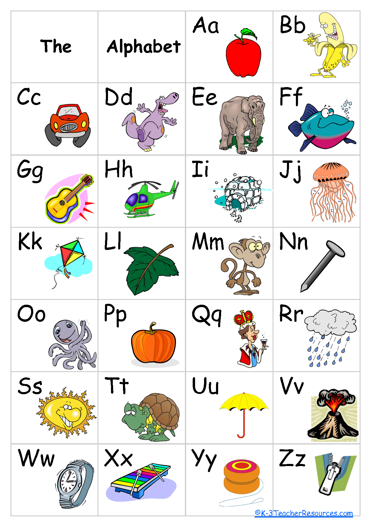 Free Printable Alphabet Chart