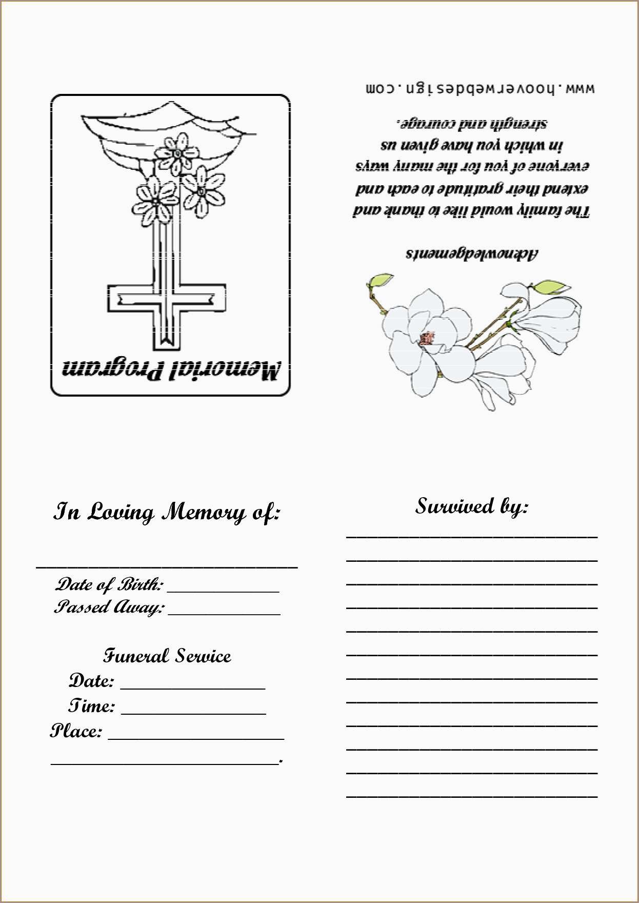 Fresh Free Funeral Service Program Template Word | Best Of Template - Free Printable Funeral Program Template