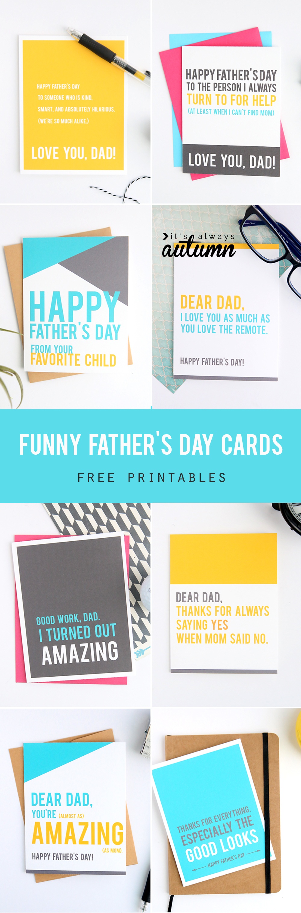 Funny Father's Day Cards You Can Print At Home - It's Always Autumn - Free Printable Funny Father's Day Cards