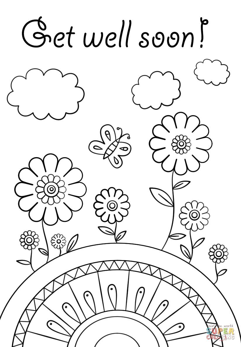 Printable Get Well Soon Coloring Pages Coloring Home Free Printable
