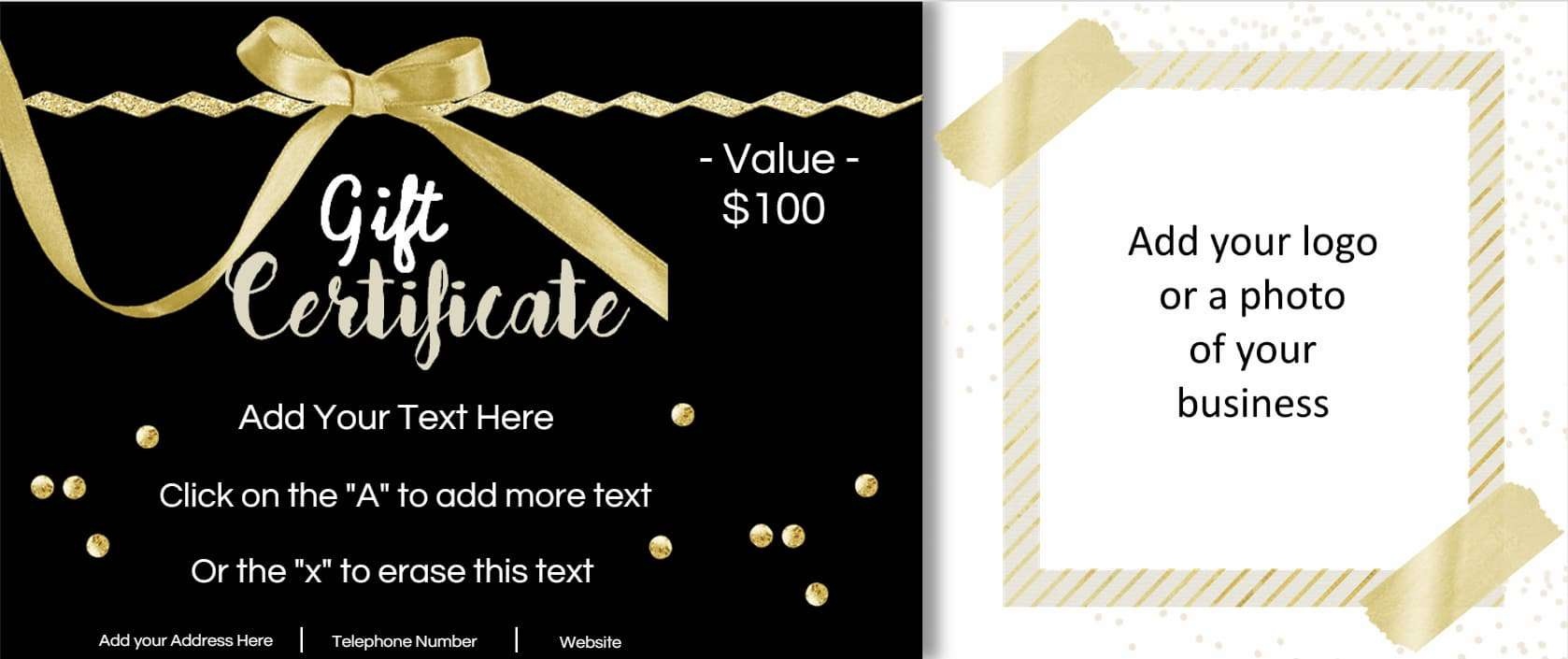 Gift Certificate Template With Logo - Free Printable Photography Gift Certificate Template
