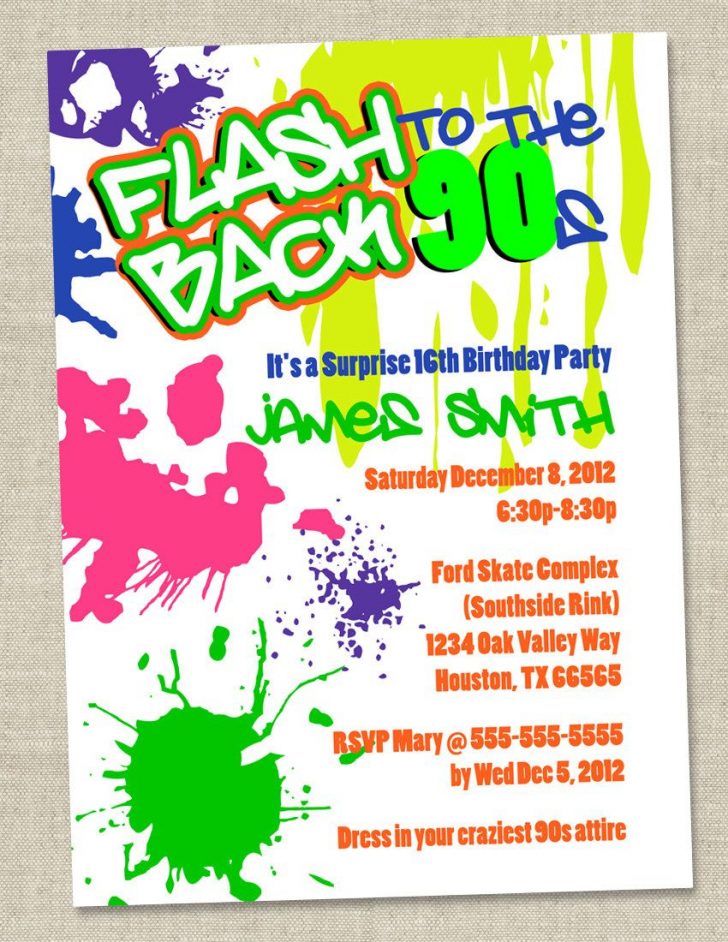 Free Printable 80S Birthday Party Invitations