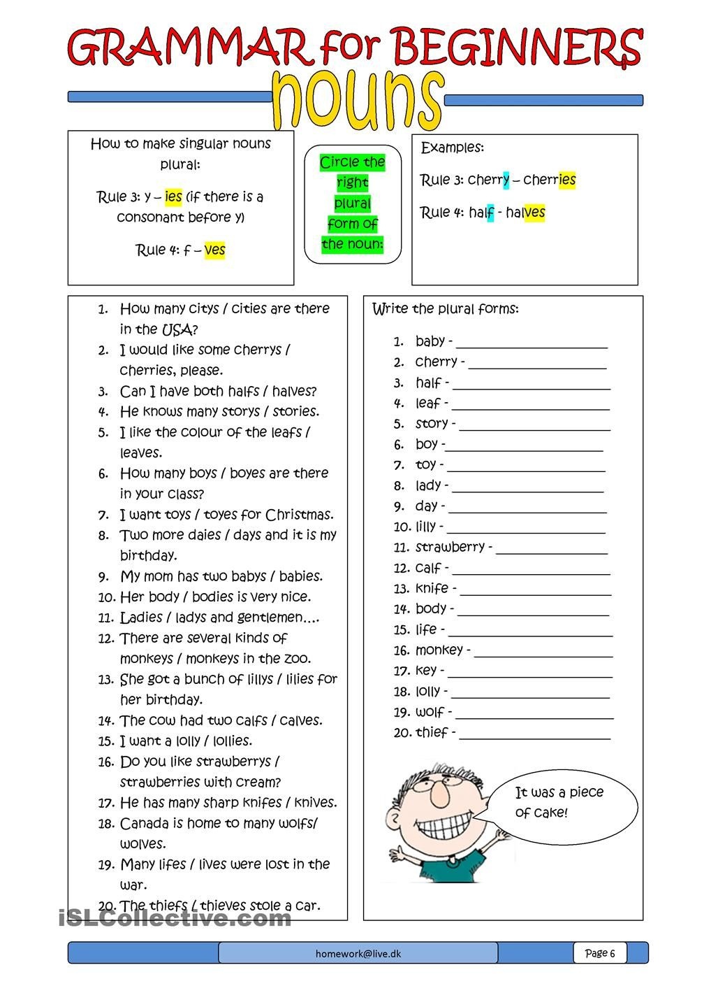 English Exercises Printable Worksheets