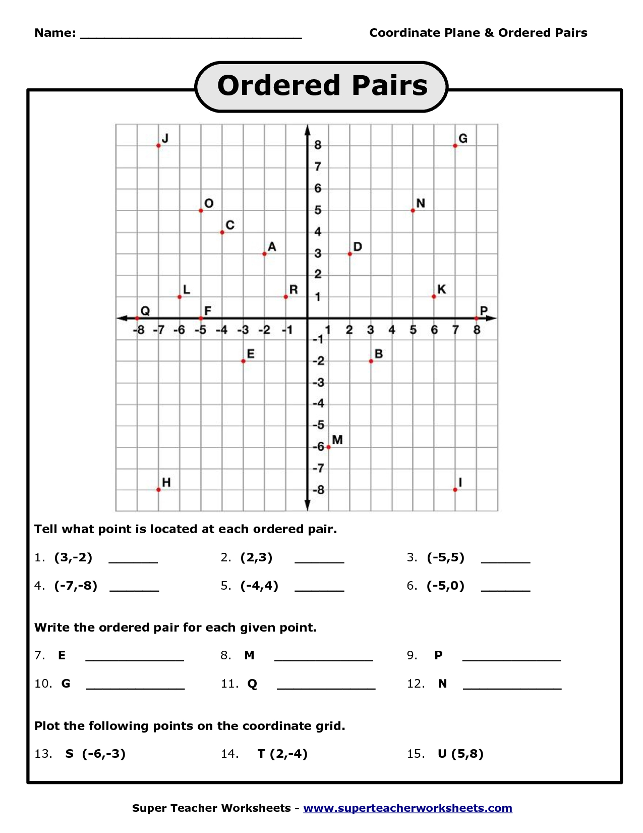 graph points on a coordinate plane