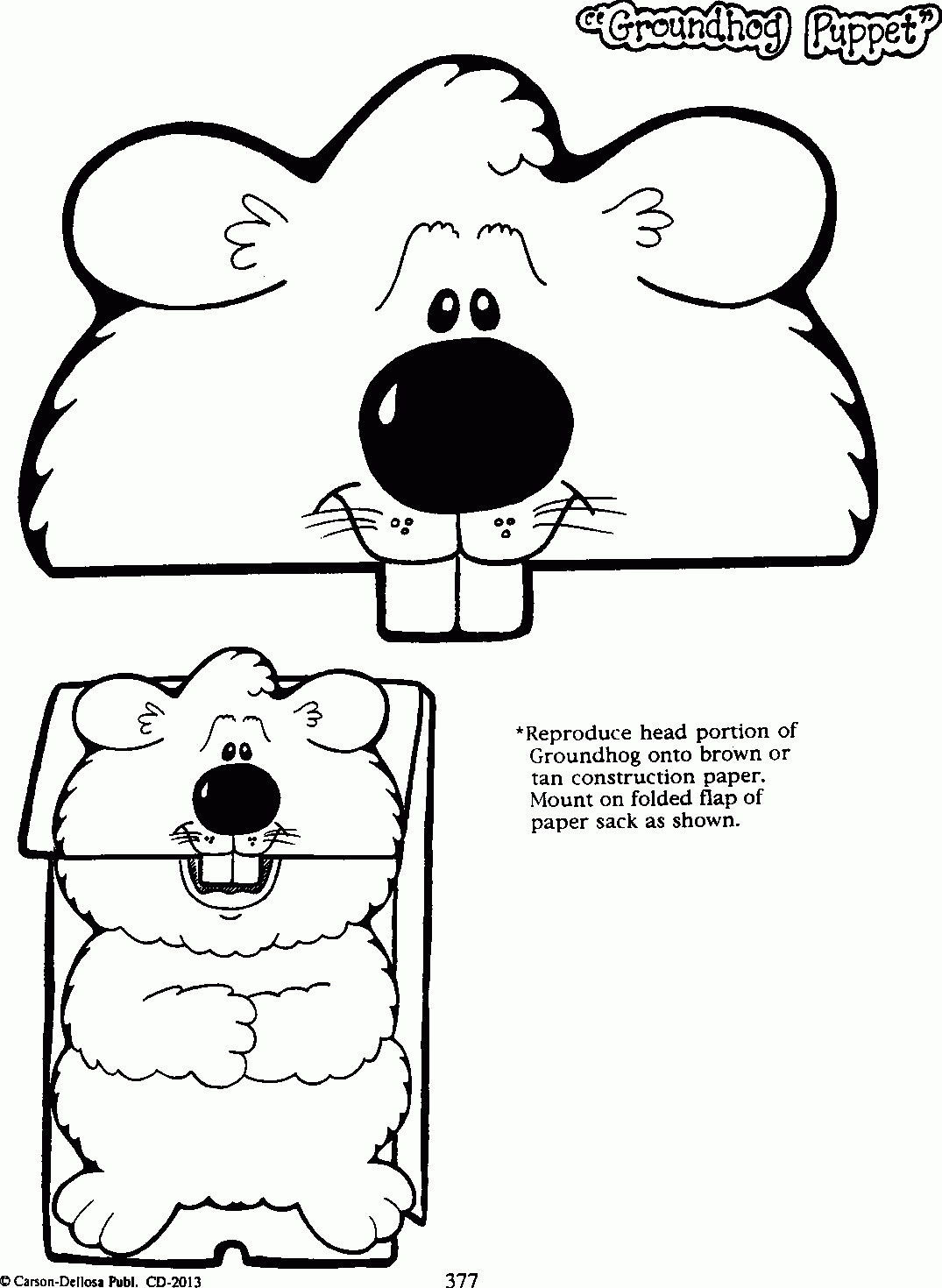 Groundhog Day Coloring Pages Free - Free Groundhog Printables Preschool