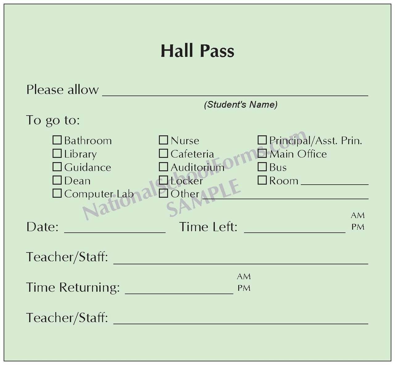 Hallway Passes For School - Kaza.psstech.co - Free Printable Hall Pass Template