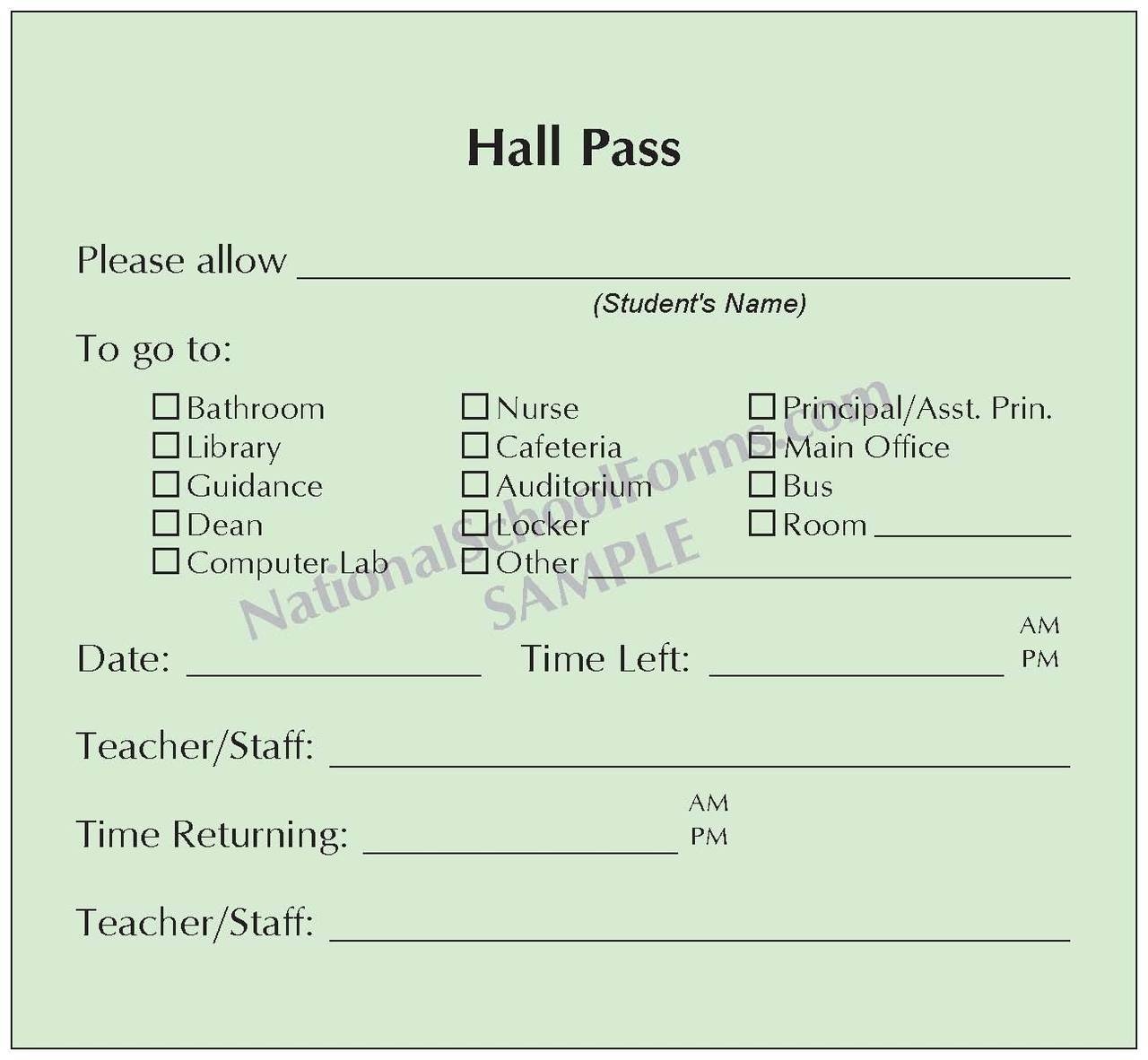  Free Printable Hall Pass Template Free Printable