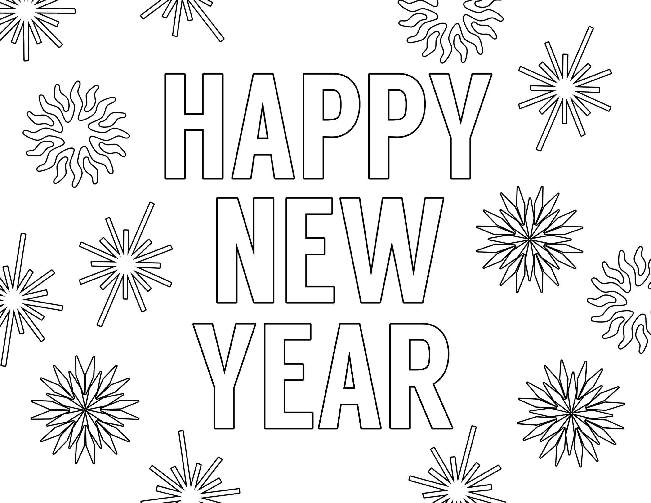 Happy New Year Coloring Pages Free Printable - Paper Trail Design - New Year Coloring Pages Free Printables