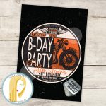 Harley Davidson Birthday Party Invitation Motorcycle | Etsy   Motorcycle Invitations Free Printable