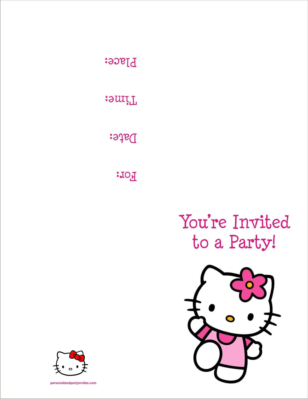 Hello Kitty Free Printable Birthday Party Invitation Personalized - Free Printable Personalized Christmas Invitations