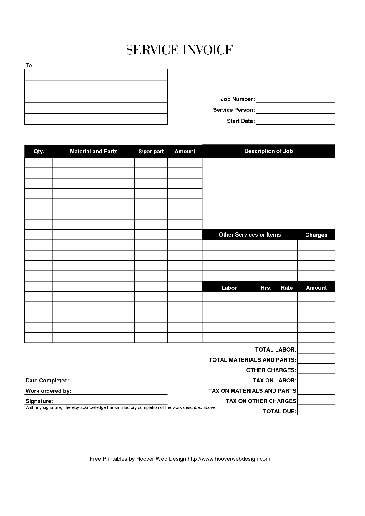 Free Printable Blank Receipt Form