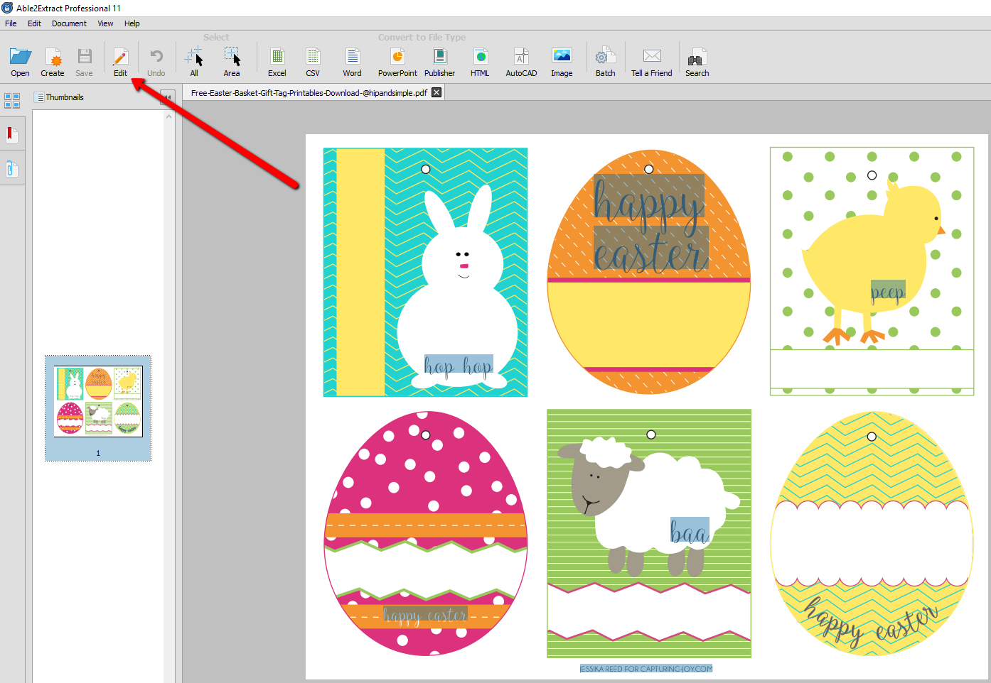 How To Convert And Edit Free Printable Easter Pdf Templates - Free Printable Easter Card Inserts