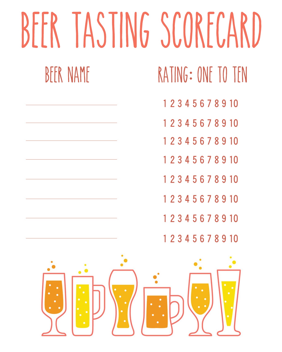 How To Host A Craft Beer Tasting - Drink The Day - Free Beer Printables