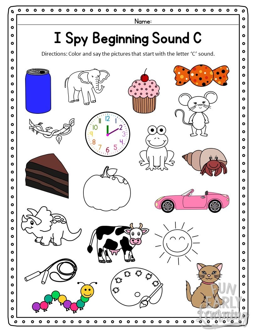 I Spy Beginning Sounds Activity - Free Printable For Speech And Apraxia - Free Printable Early Childhood Activities