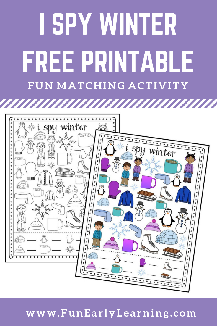 I Spy Winter Free Printable For Matching And Counting | Fun Early - Free Printable Early Childhood Activities