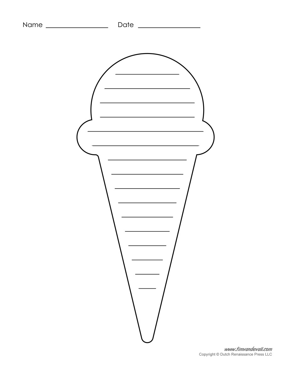 Ice Cream Templates And Coloring Pages For An Ice Cream Party - Free Printable Ice Cream Worksheets