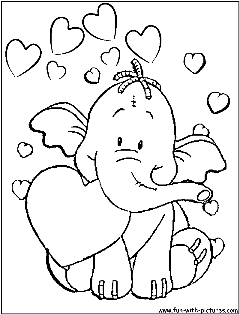Image Detail For -Heffalump Valentine Coloring Page Of Heffalump - Free Valentine Printables Coloring