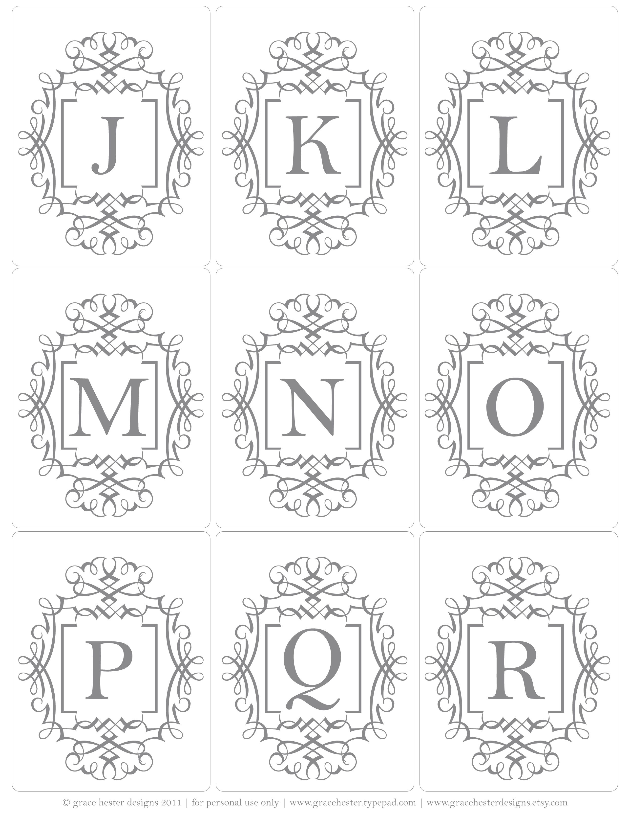 Initial Tags - The Whole Alphabet Is Here #free #monogram #alphabet - Free Printable Monogram Initials