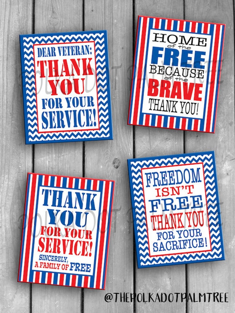 Instant Download Printable Veteran Military Patriotic Thank | Etsy - Military Thank You Cards Free Printable