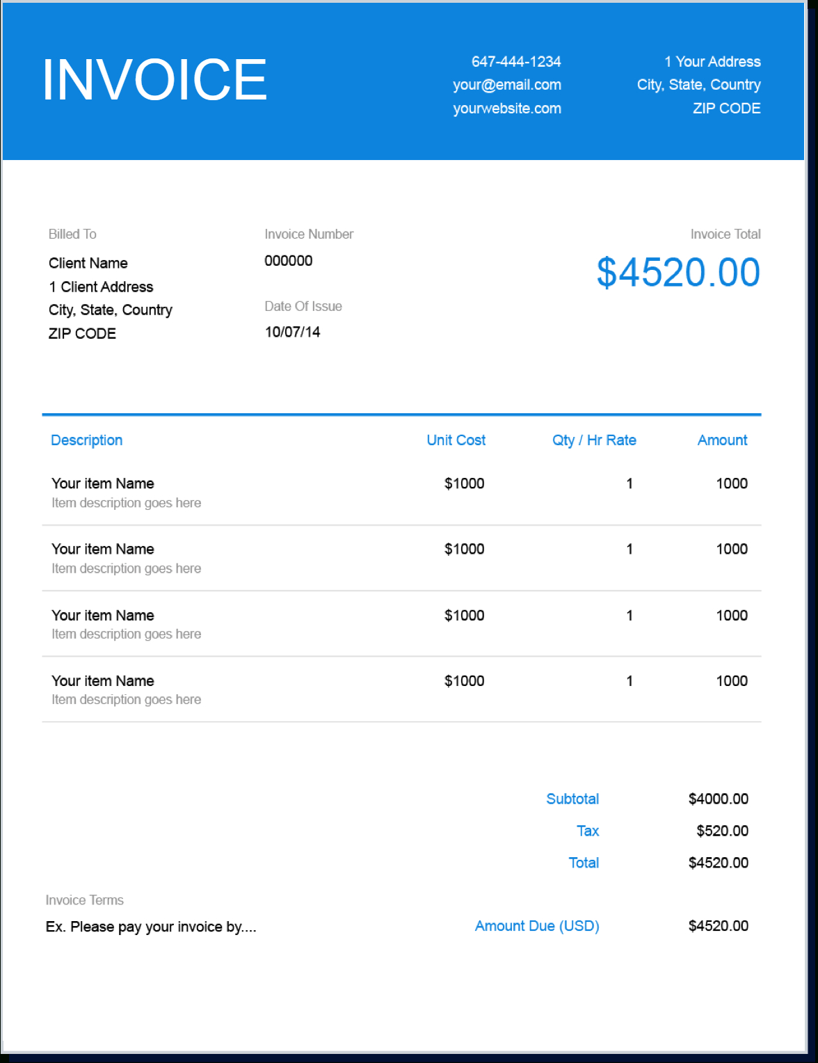 Invoice Template | Send In Minutes | Create Free Invoices Instantly - Invoice Templates Printable Free Word Doc