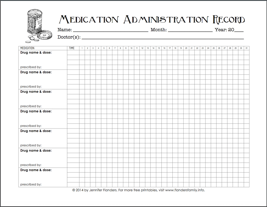 Keeping Track Of Medications {Free Printable Chart} - Flanders - Free Printable Medication Schedule