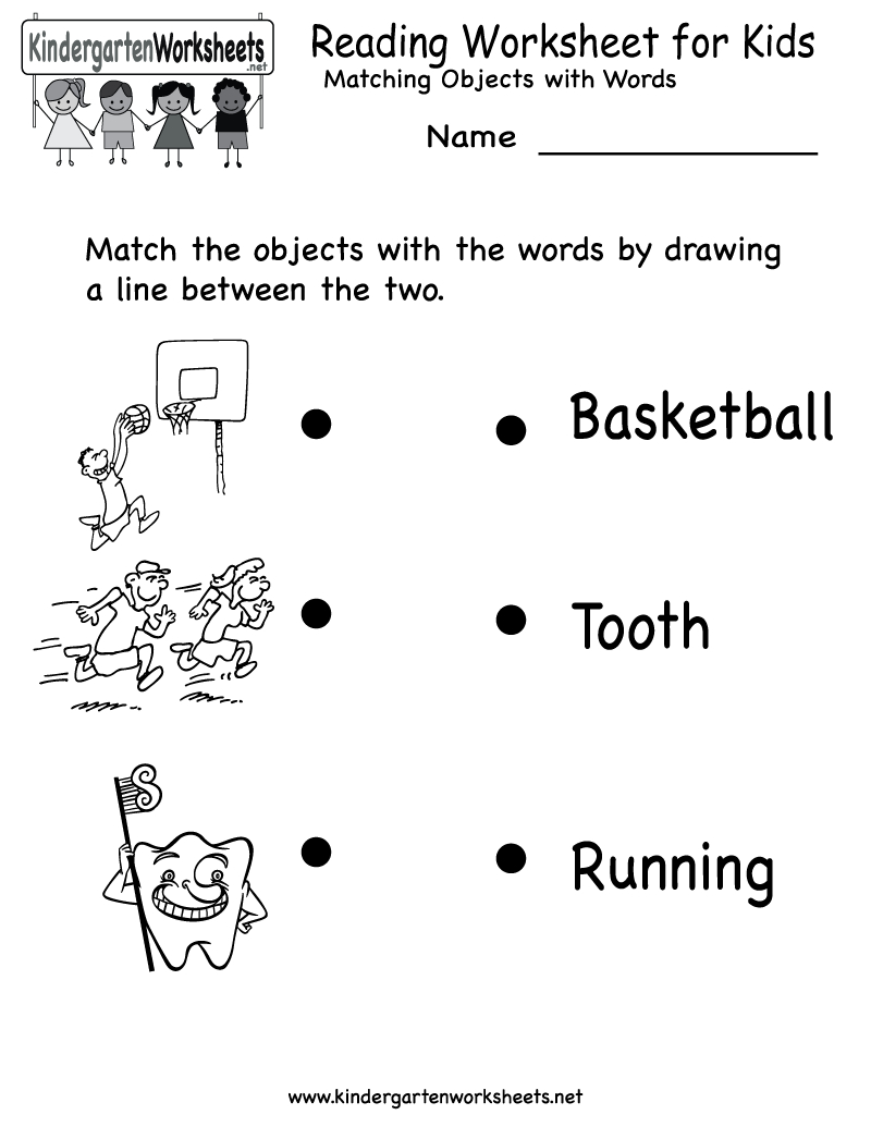 Kindergarten Reading Worksheet For Kids Printable | Worksheets - Free Printable English Reading Worksheets For Kindergarten