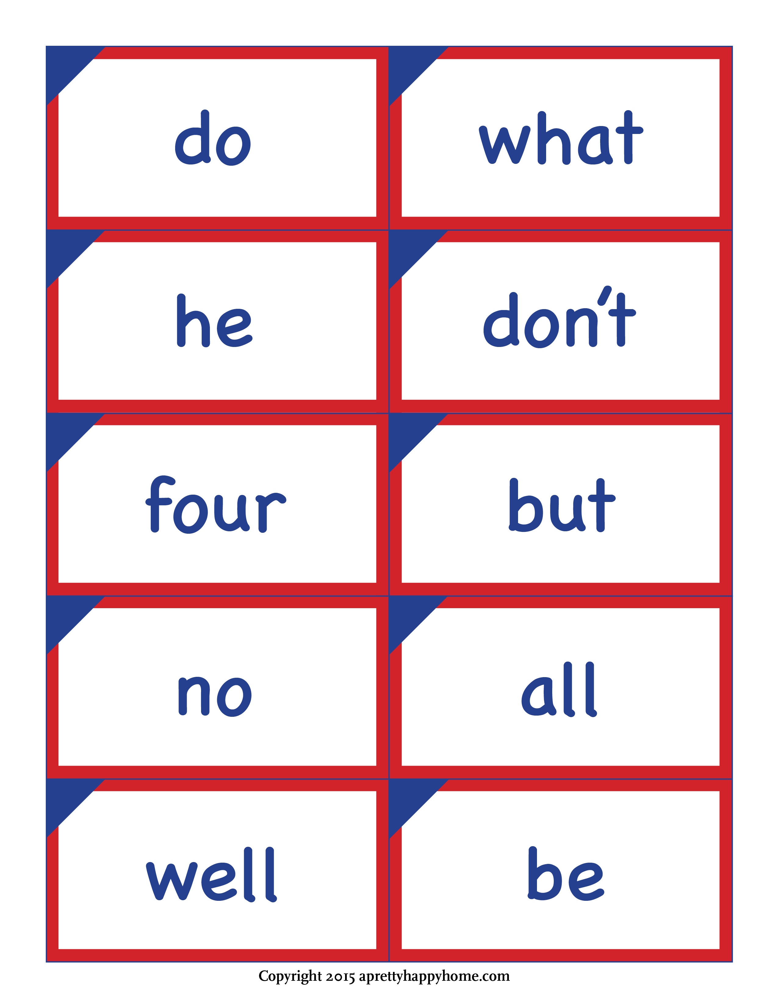 Kindergarten Sight Word Flash Cards Free Printable A Pretty Free 
