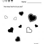 Kindergarten Valentine's Day Math Worksheet Printable | Valentine's   Free Printable Valentine Worksheets For Preschoolers
