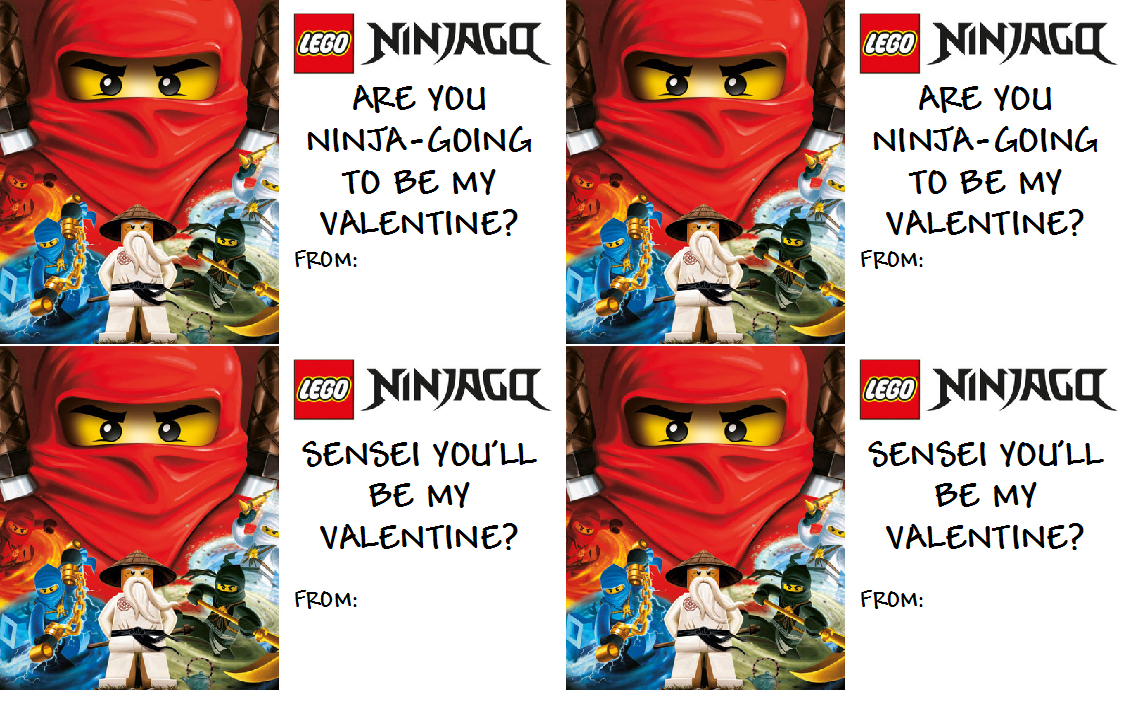 Lego Ninjago Valentines- Free Printable | Kids | Ninjago Valentines - Free Printable Ninjago Valentine Cards