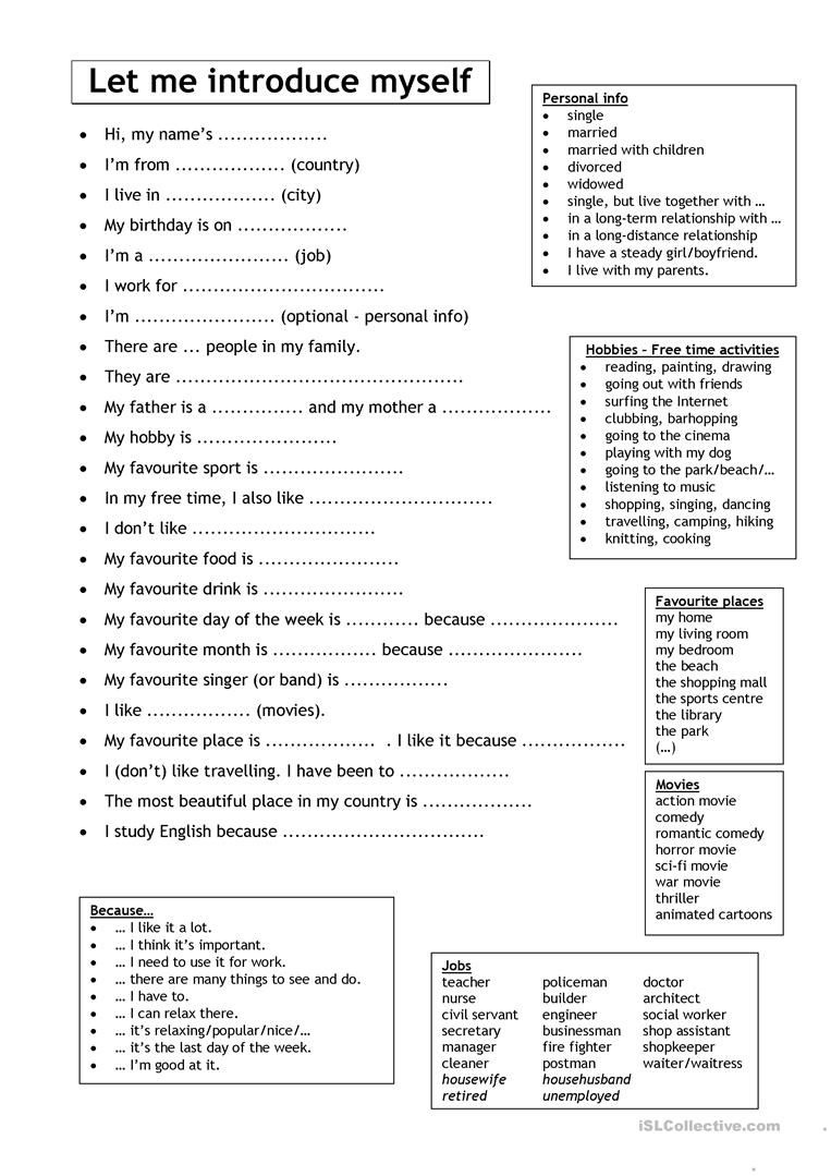 Free Esl Printables For Adults - Free Printable