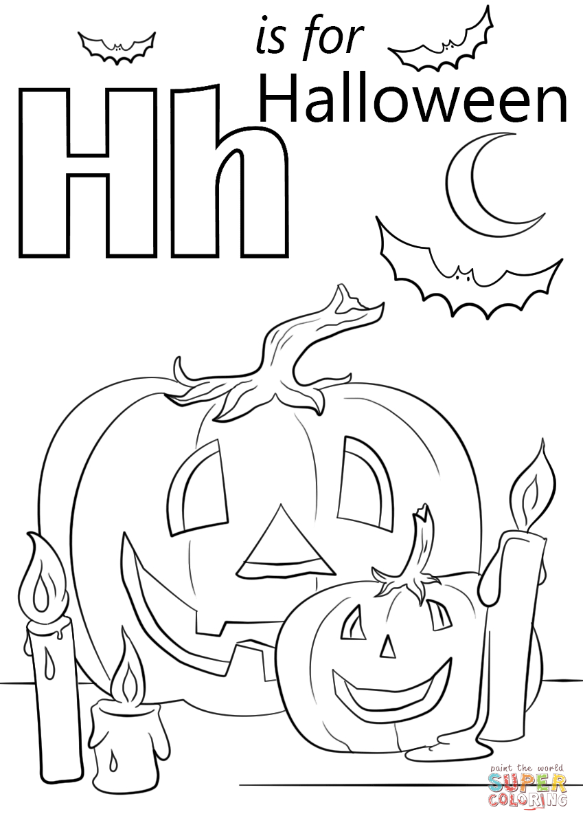 Letter H Is For Halloween Coloring Page | Free Printable Coloring Pages - Free Online Printable Halloween Coloring Pages
